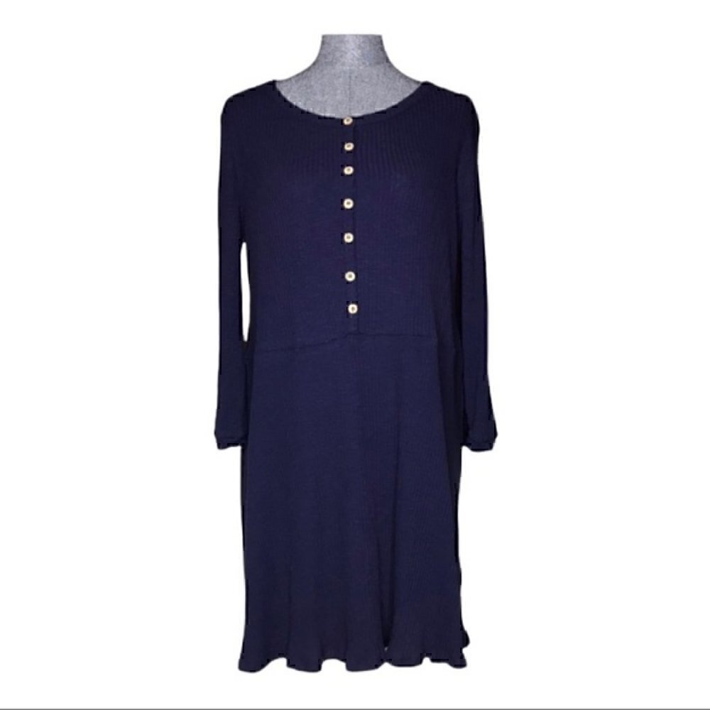 NWOT Blu Pepper blue long sleeve dress
